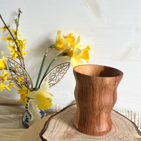 Holzbecher aus Apfel Massivholz | Natürliche Deko | zeitlos