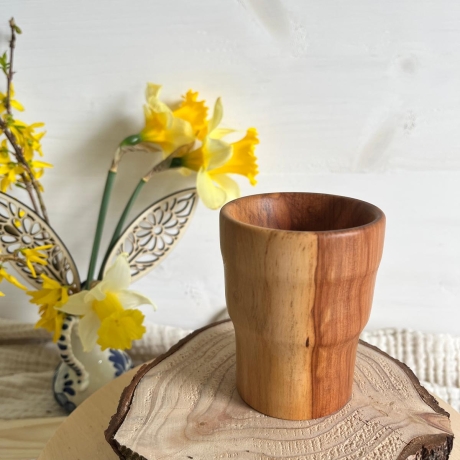 Holzbecher aus Apfel Massivholz | Natürliche Deko | zeitlos