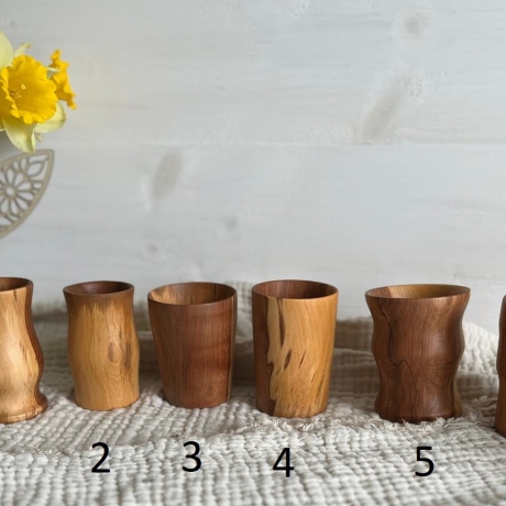 Holzbecher aus Apfel Massivholz | Natürliche Deko | zeitlos