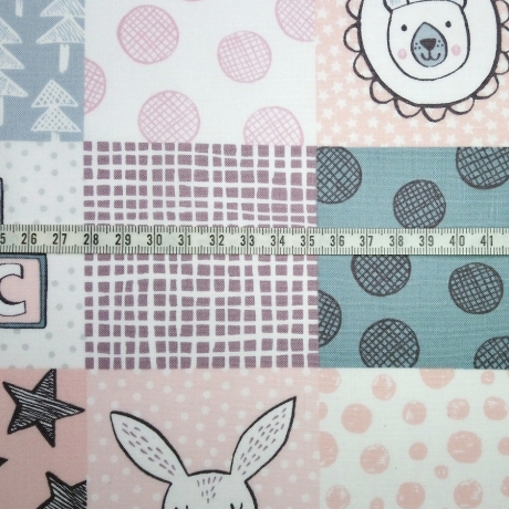 Bella Bunny & Bear - patches grau/rosa