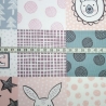 Bella Bunny & Bear - patches grau/rosa
