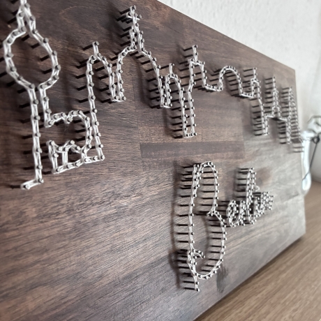 Berlin Skyline Fadenbild, 40 x 20 cm