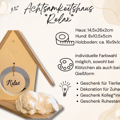 Handgegossene Deko | Achtsamkeitshaus | Motiv wählbar