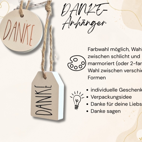Danke-Anhänger | handgegossen und veredelt
