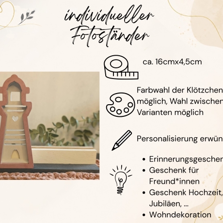 Fotoständer aus Holzklötzchen - individualisierbar