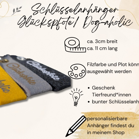 Schlüsselanhänger Glückspfote/ Dog-aholic