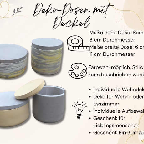 Deko-Dosen mit Deckel - individualisierbar mit Wunschfarben