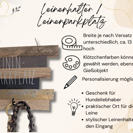Leinen-Halter aus Holzklötzchen
