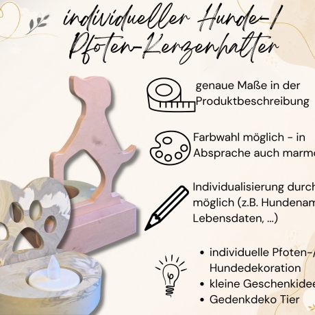 individueller Hunde- oder Pfoten-Kerzenhalter