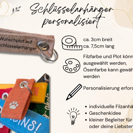 Kleiner Filz-Begleiter - personalisierter Schlüsselanhänger