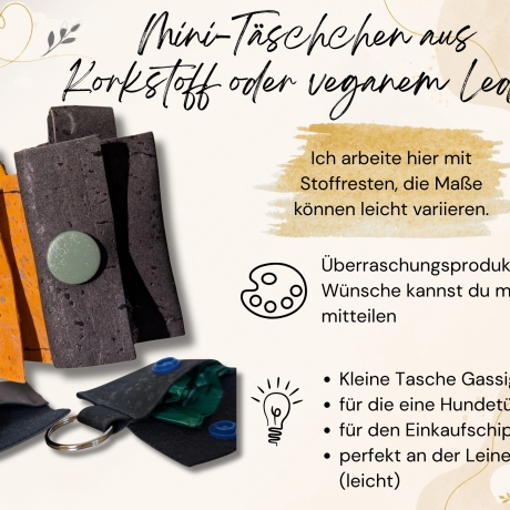 Mini-Täschchen aus Korkstoff oder veganem Leder