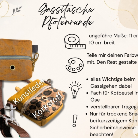 Hand & Pfote unterwegs -kleine individuelle Gassi-/ Umhängetasche