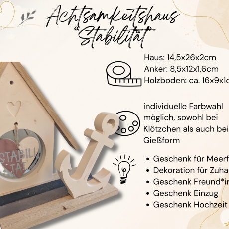 Handgegossene Deko | Achtsamkeitshaus | Motiv wählbar