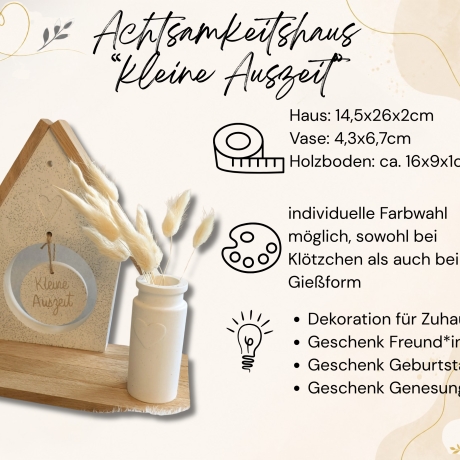 Handgegossene Deko | Achtsamkeitshaus | Motiv wählbar