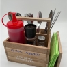 Tisch Organizer aus Holz - Gewürz- und Besteckhalter
