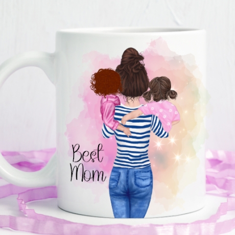Mama Tasse mit Kinder, personalisiert mit Name