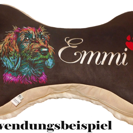 NEU Stickdatei  Rauhaardackel Hexi Hund realistisch