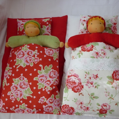 Träum-schön Puppen-Bettwäsche. Rosali, dreiteilig