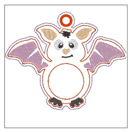 Ferberline Stickdatei ITH Anhänger Flederklausi 8x10