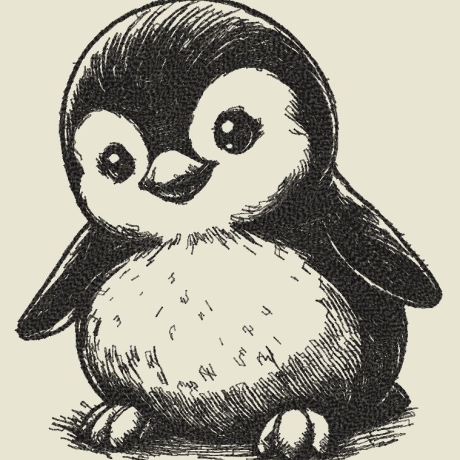 Ferberline Stickdatei Scribble Pinguin ab 9x10