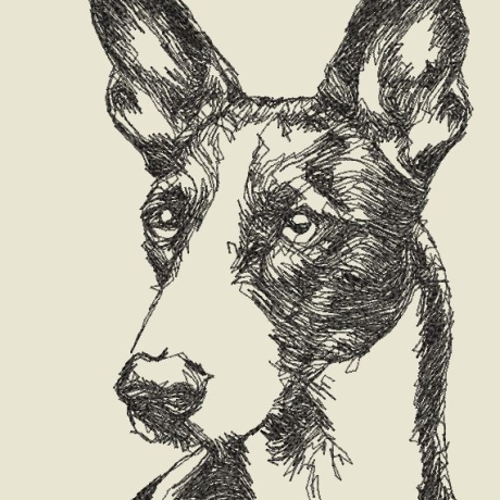 Ferberline Stickdatei Scribble Podenco ab 8x10