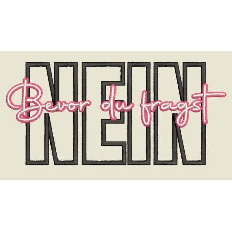 Ferberline Stickdatei Applikation NEIN ab 9x18