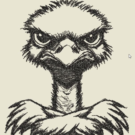 Ferberline Stickdatei Scribble Meckervogel ab 9x10