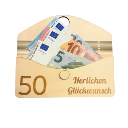 Holz-Briefumschlag mit Gravur – personalisierbar