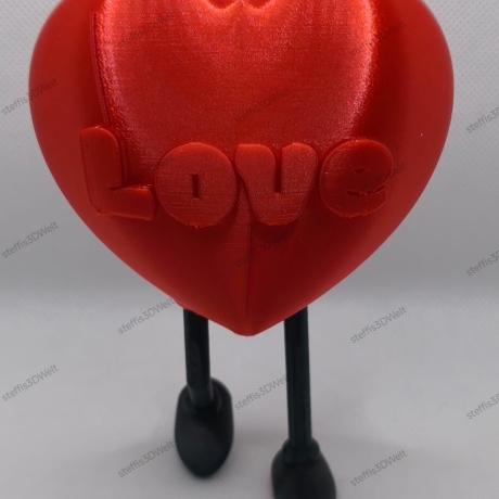Niedliches gehendes Liebesherz – Valentinstagsdeko (3D-Druck)