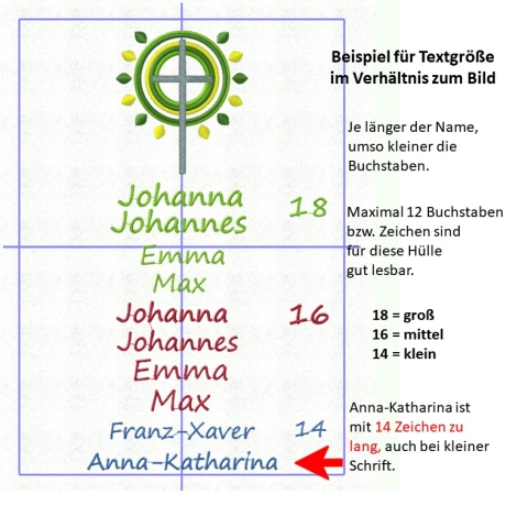 Gotteslobhülle mit grünen Kreuzen, personalisierbar