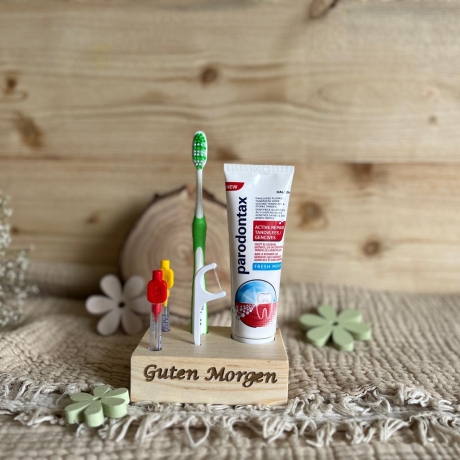 Aufbewahrung Zahnhygiene Artikel, wie Zahnbürste, -pasta, -seide