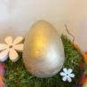 Osterei aus Vollholz – golden lackiert, Frühling, Osterdekoration
