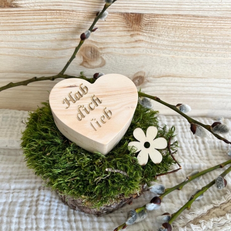Zirben Herz, mit Spruch Hab dich lieb, duftend 