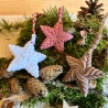 Sterne 3er Set Strickoptik ** Weihnachtsdeko zum Aufhängen