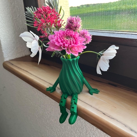 Vase mit Wackelbeinen, Kantenhocker, Mitbringsel, wasserdicht