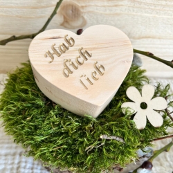 Zirben Herz, mit Spruch Hab dich lieb, duftend 