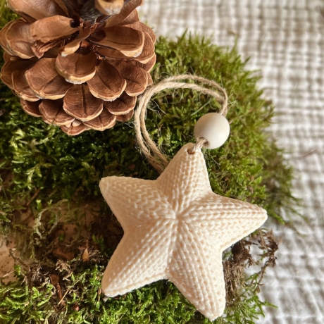Sterne 3er Set Strickoptik  ** Weihnachtsdeko zum Aufhängen