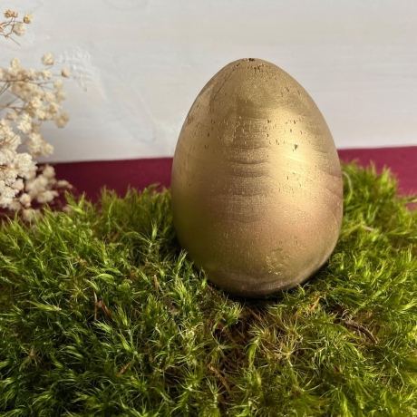 Osterei aus Vollholz – golden lackiert, Frühling, Osterdekoration