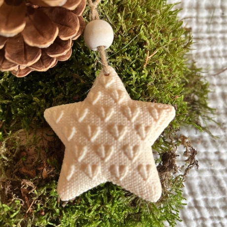 Sterne 3er Set Strickoptik  ** Weihnachtsdeko zum Aufhängen