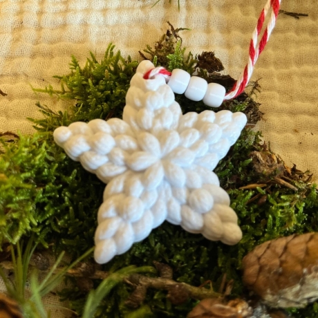 Sterne 3er Set Strickoptik ** Weihnachtsdeko zum Aufhängen