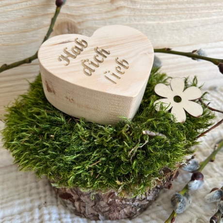 Zirben Herz, mit Spruch Hab dich lieb, duftend 