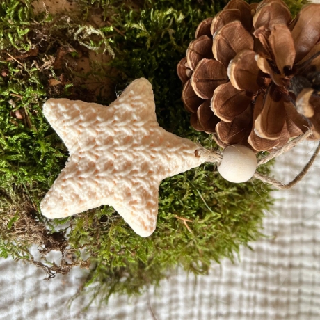 Sterne 3er Set Strickoptik  ** Weihnachtsdeko zum Aufhängen