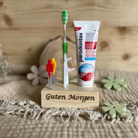 Aufbewahrung Zahnhygiene Artikel, wie Zahnbürste, -pasta, -seide