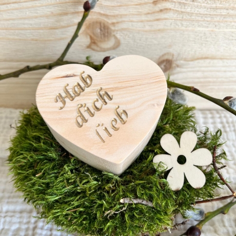Zirben Herz, mit Spruch Hab dich lieb, duftend 