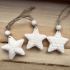 Sterne 3er Set Strickoptik  ** Weihnachtsdeko zum Aufhängen