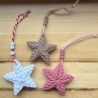Sterne 3er Set Strickoptik ** Weihnachtsdeko zum Aufhängen