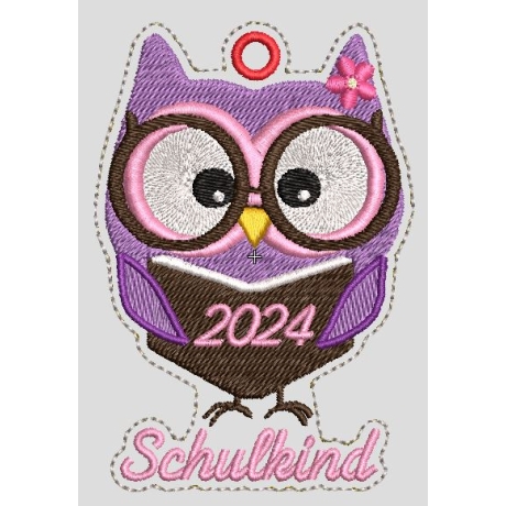 Ferberline Stickdatei Set Schuleule 2024   7x10cm