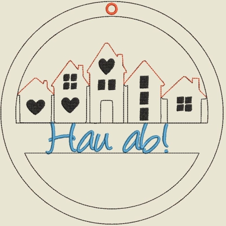 Ferberline Stickdatei Häuserkränze ab 13x13cm