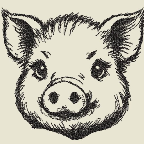 Ferberline Stickdatei Scribble Schwein Sweety ab 9x10