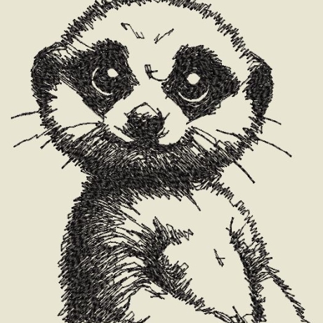 Ferberline Stickdatei Scribble Erdmännchen Carlo ab 9x10